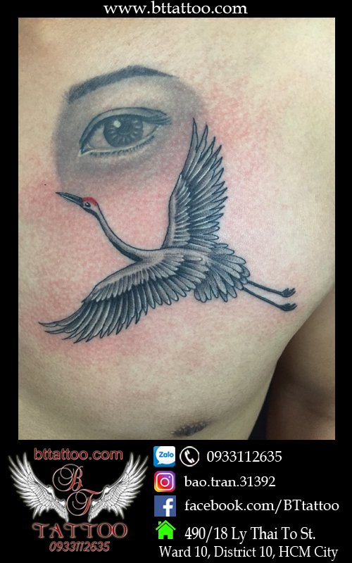 hình xăm chim hạc